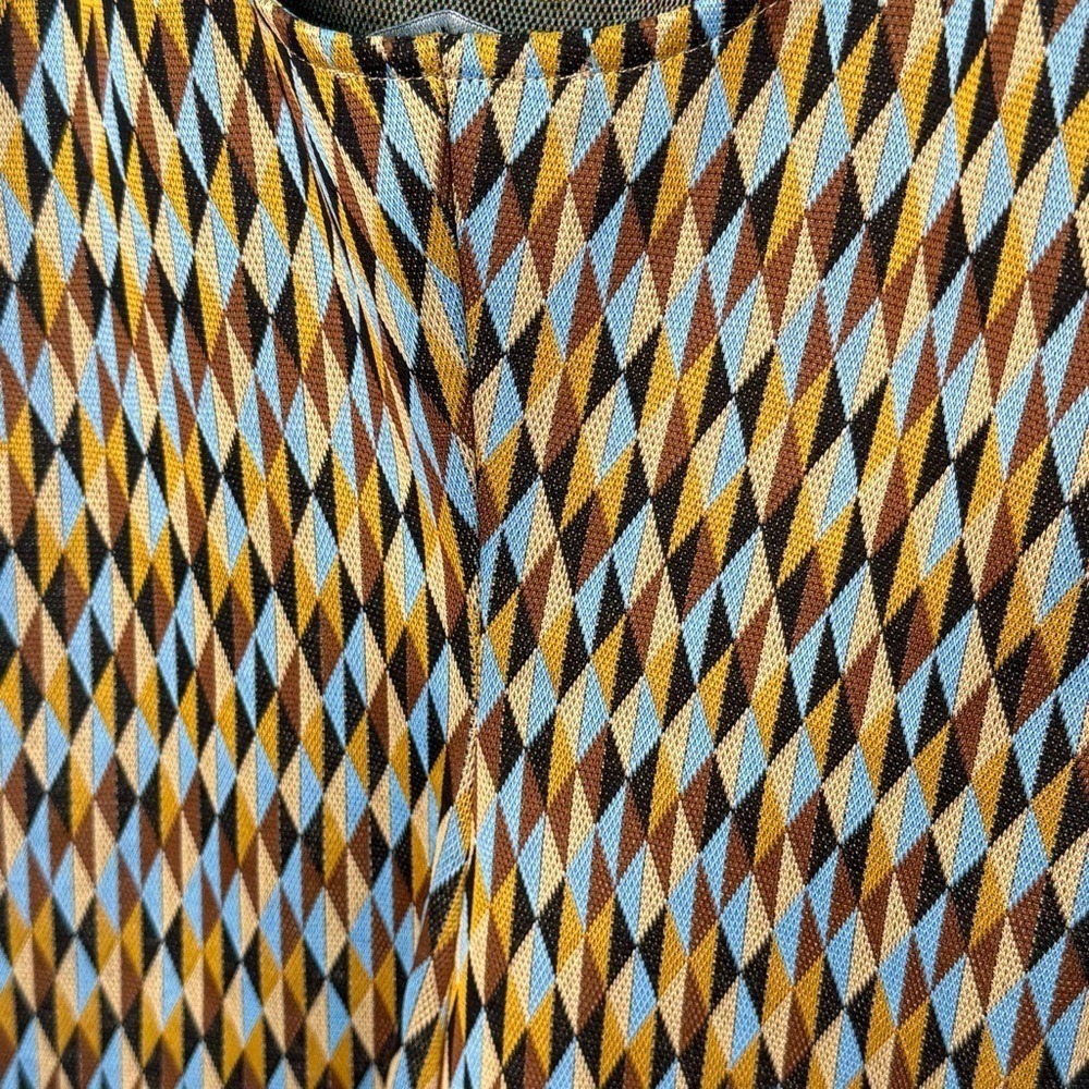 Zara Mini Dress size medium brown blue Geometric shapes - Picture 7 of 7